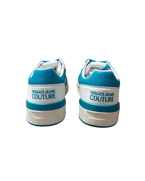 Versace Jeans Couture Mens Turquoise / White Colorblock Court Sneakers-
