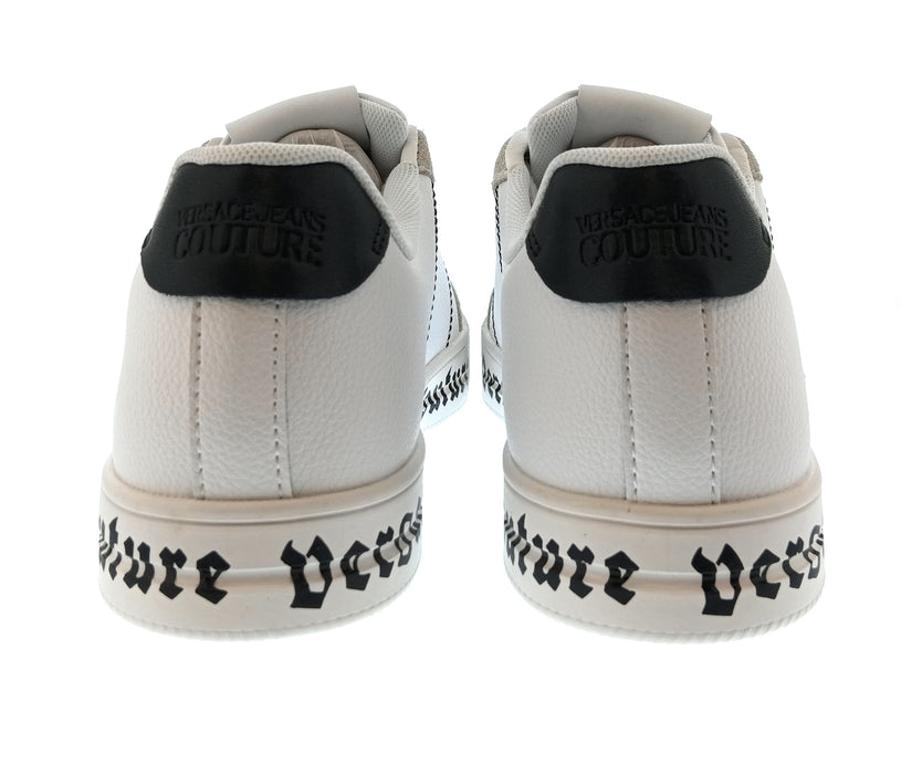 Versace Jeans Couture Mens Beige / White / Black Logo Platform Sneakers-