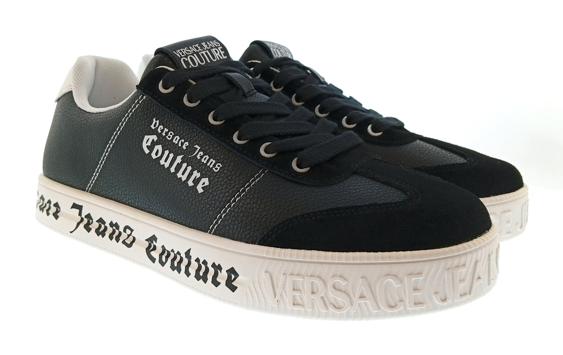 Versace Jeans Couture Mens Black / White Logo Platform Sneakers-9