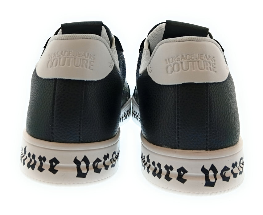 Versace Jeans Couture Mens Black / White Logo Platform Sneakers-