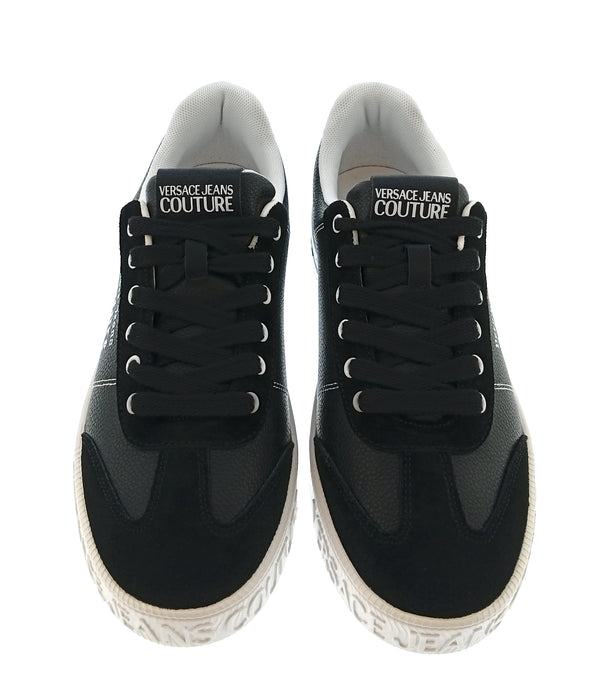 Versace Jeans Couture Mens Black / White Logo Platform Sneakers-