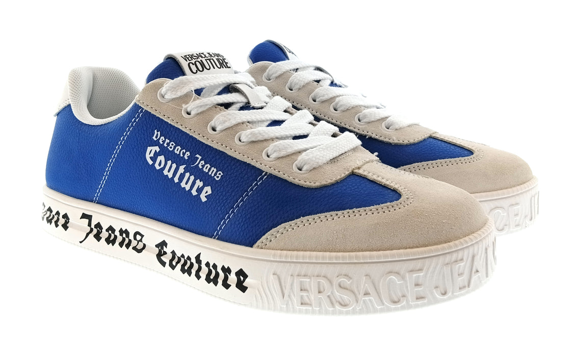 Versace Jeans Couture Mens Blue / Beige / White Colorblock Logo Sneakers-10