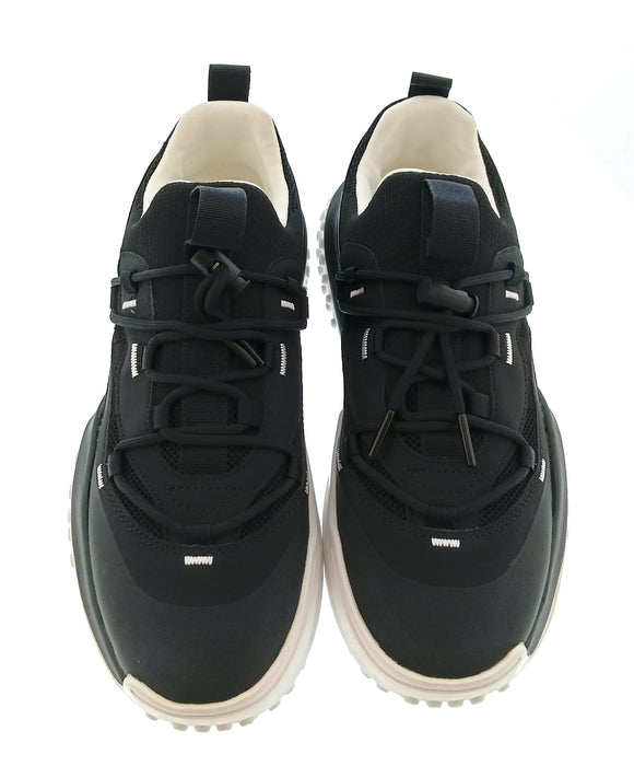 Versace Jeans Couture Mens Black / White Logo Bubble-Sole Sneakers-