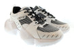 Versace Jeans Couture Mens White / Black Mesh Chunky Sneakers-