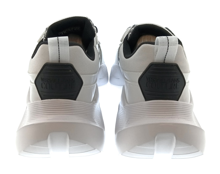 Versace Jeans Couture Mens White / Black Mesh Chunky Sneakers-