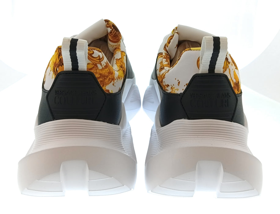 Versace Jeans Couture Mens White / Black / Gold Colorblock Chunky Sneakers-