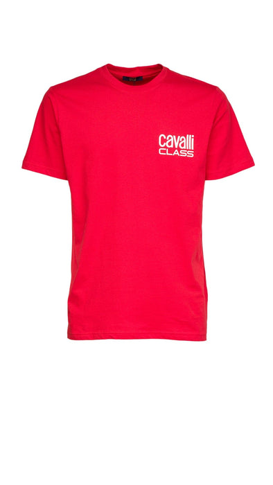 Cavalli Class Red Signature  Logo Fashion T-Shirt-M