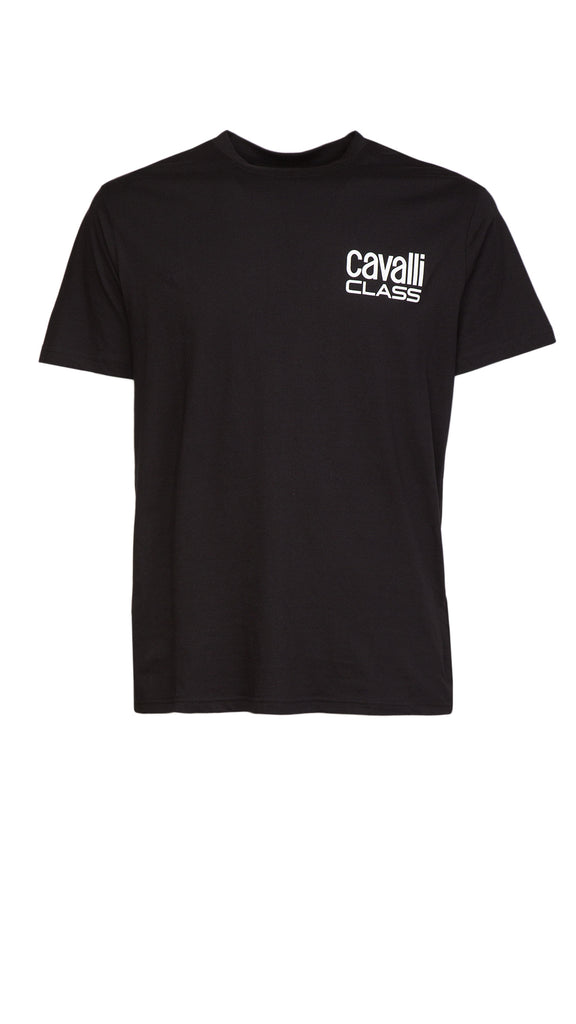 Cavalli Class Black Signature  Logo Fashion T-Shirt-M