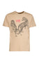 Cavalli Class Sand Double Tiger Logo Motif Fashion T-Shirt-L