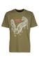 Cavalli Class Military Green Double Tiger Logo Motif Fashion T-Shirt-XL