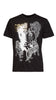 Cavalli Class Black Tiger Leopard Motif Fashion T-Shirt-L