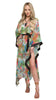 Roberto Cavalli  Floral Long Floral Chiffon Belted Kaftan Cover Up-