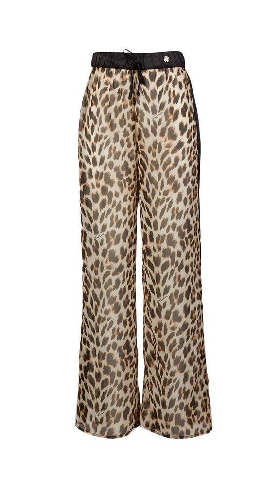 Roberto Cavalli  Cheetah Printed Chiffon Palazzo Pants-