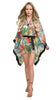 Roberto Cavalli  Floral Printed Chiffon Short Kaftan Cover Up-