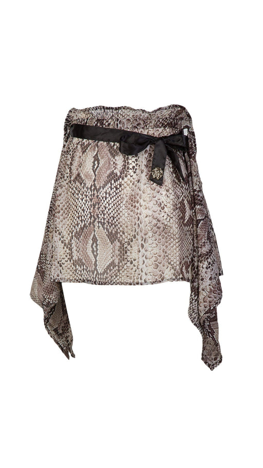 Roberto Cavalli  Phyton Printed Chiffon Cover Up Skirt-