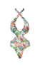 Roberto Cavalli  Floral One piece Plunge Cut Out Swimsuit- L