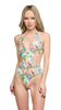 Roberto Cavalli  Floral One piece Plunge Cut Out Swimsuit-