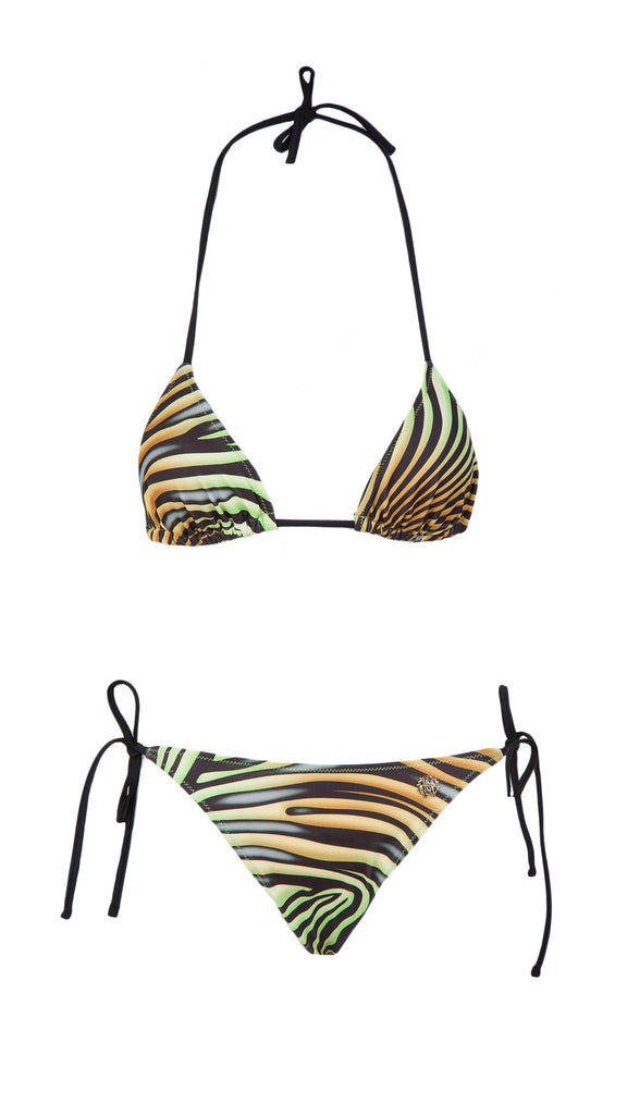 Roberto Cavalli  Tiger Printed Two Piece V-Neck Bikini Set-