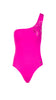 Roberto Cavalli Pink One Piece One shoulder swimsuit- M