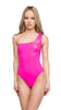 Roberto Cavalli Pink One Piece One shoulder swimsuit-