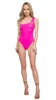 Roberto Cavalli Pink One Piece One shoulder swimsuit-