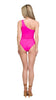 Roberto Cavalli Pink One Piece One shoulder swimsuit-