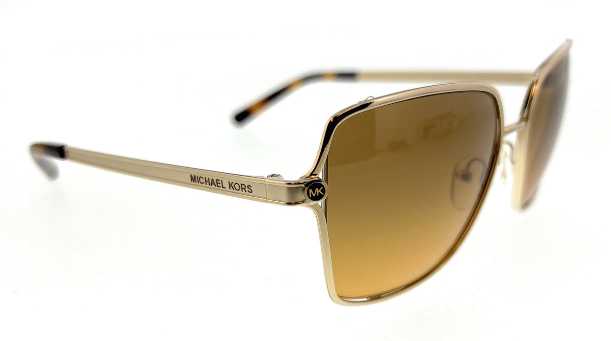 Michael Kors 0MK1087 101418 Shiny Light Gold Square Sunglasses