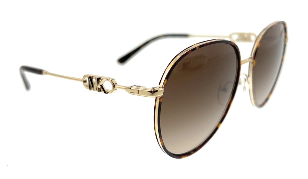 Michael Kors 0MK1128J 101413 Light Gold/Dark Tortoise Round Sunglasses