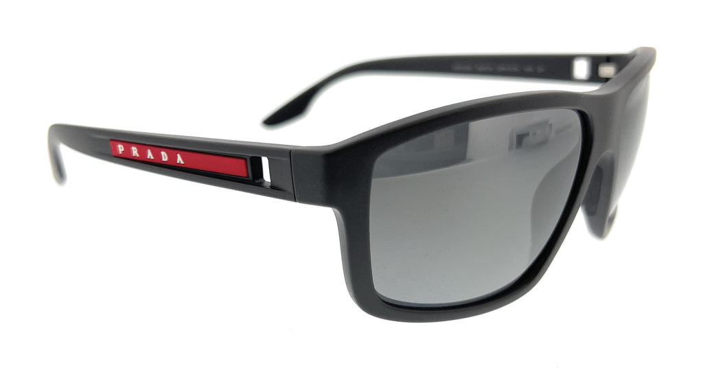 Prada Linea Rossa 0PS 02XS UFK07H Grey Rubber Rectangular Polarized Sunglasses