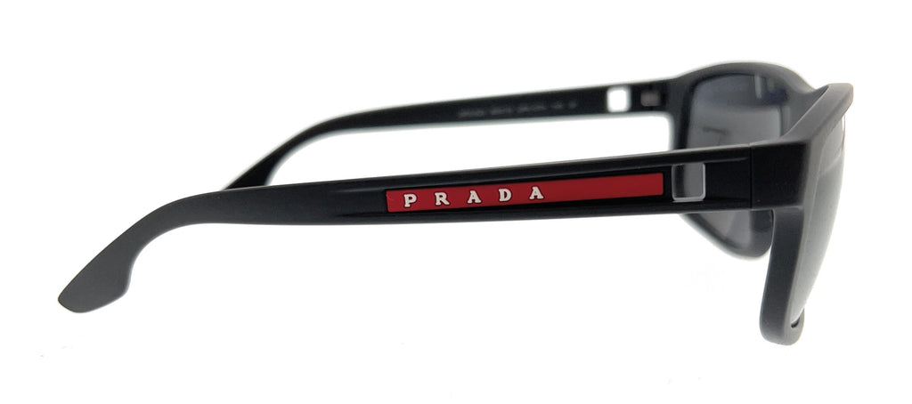 Prada Linea Rossa 0PS 02XS UFK07H Grey Rubber Rectangular Polarized Sunglasses