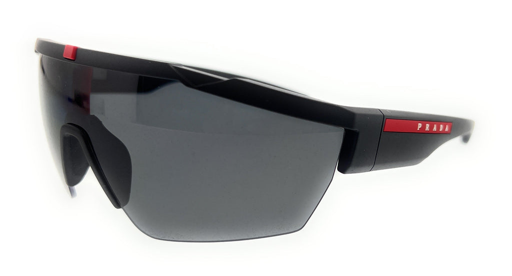 Prada Linea Rossa  Black Rubber Wrap Polarized Sunglasses