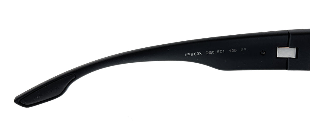 Prada Linea Rossa 0PS 03XS DG05Z1 Black Rubber Wrap Polarized Sunglasses