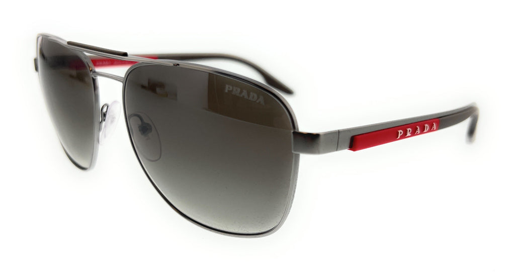 Prada Linea Rossa  Gunmetal Pilot Sunglasses