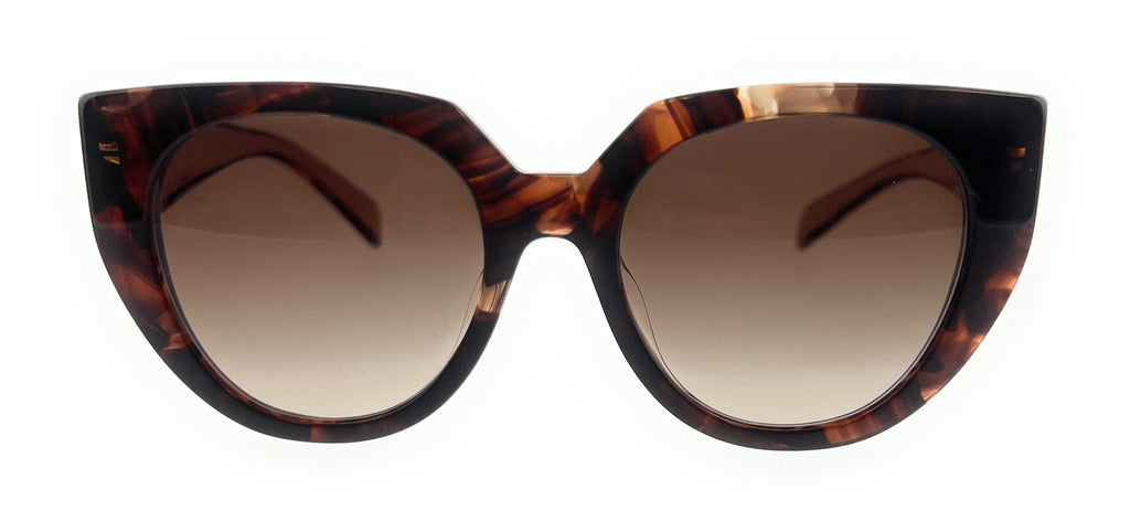 Prada 0PR 14WSF 01R0A6 
Caramel Tortoise/Powder Rectangle Sunglasses