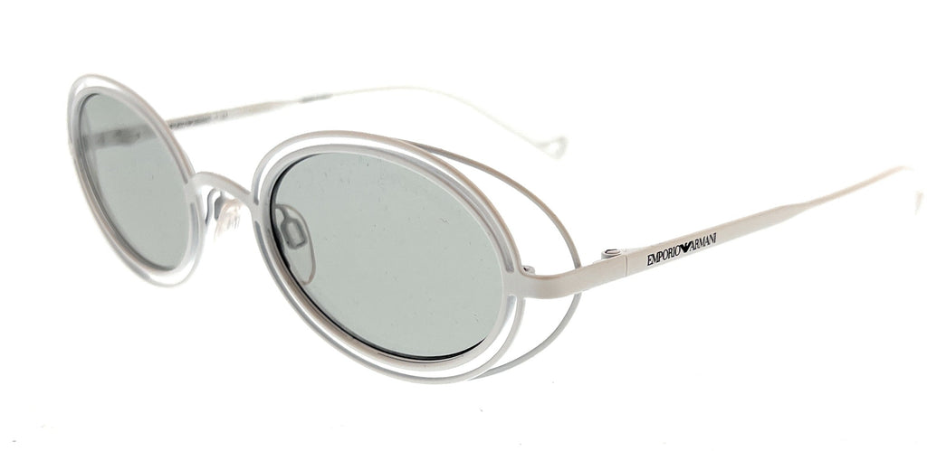 Emporio Armani  Matte White Oval Sunglasses