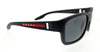 Prada Linea Rossa 0PS 01WS DG002G Black Rubber Rectangular Sunglasses