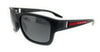 Prada Linea Rossa  Black Rectangular Polarized Sunglasses