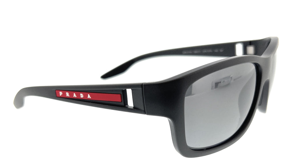 Prada Linea Rossa 0PS 01WS UFK07H Black Rectangular Polarized Sunglasses
