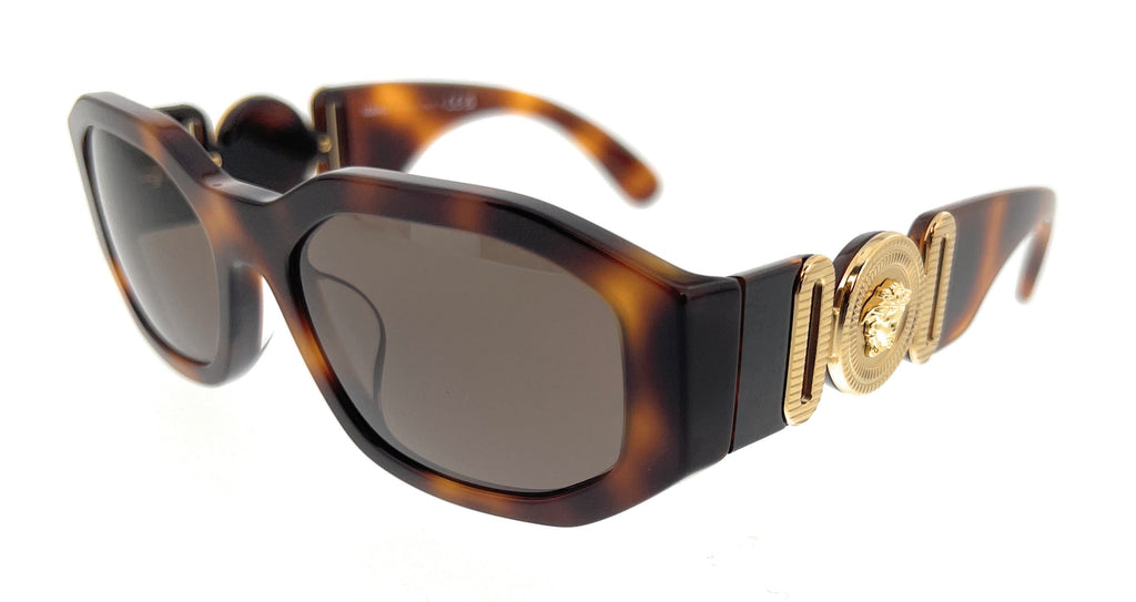 Versace   Dark Havana Rectangular Vintage Medusa Sunglasses