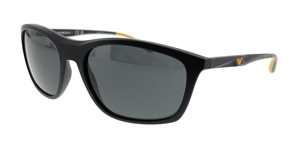 Emporio Armani  Matte Black Square Sunglasses