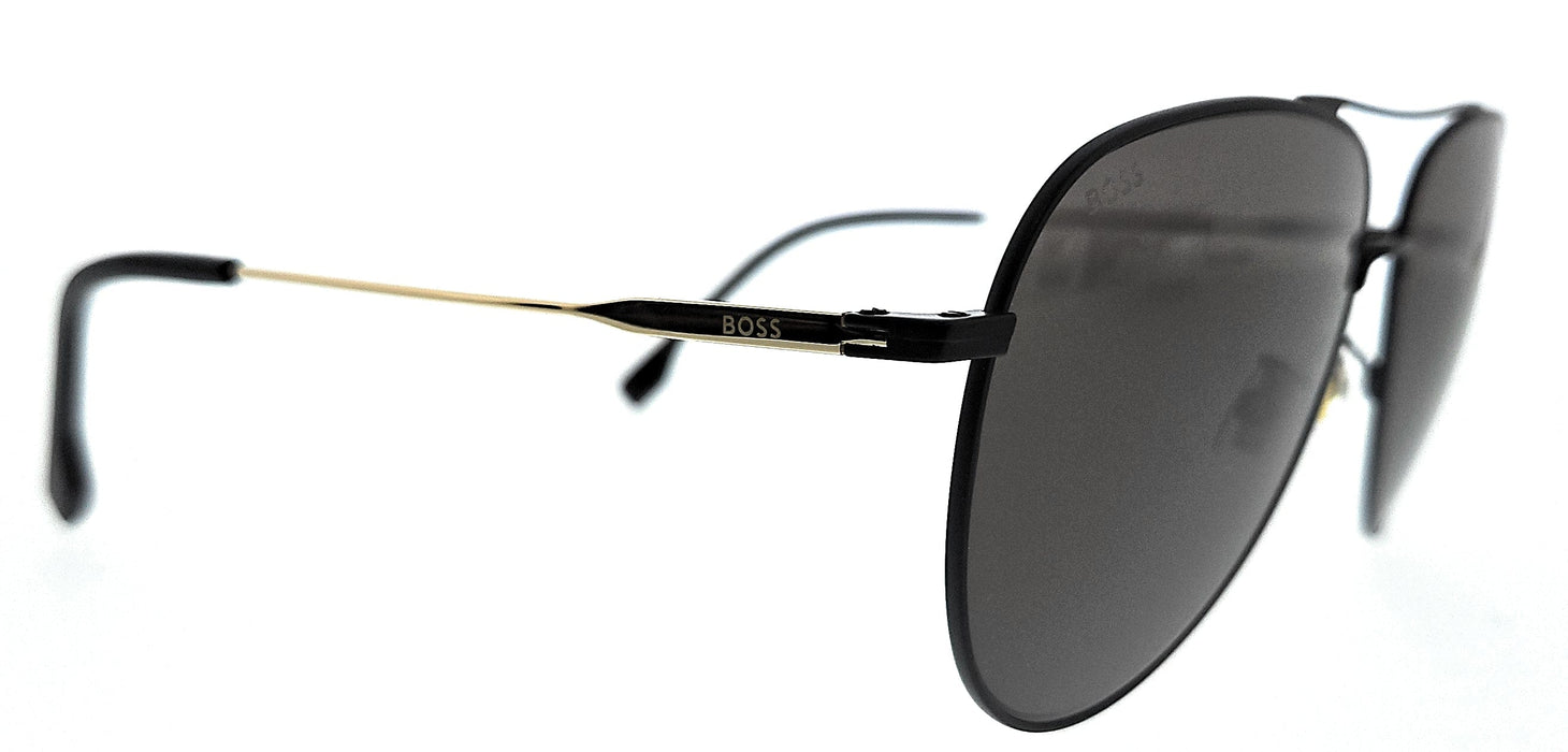 Hugo Boss BOSS 1558/O/F/S I46 I46 Matte Black/Gold Aviator Sunglasses