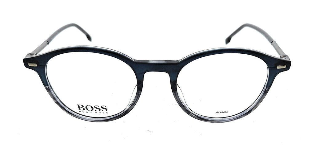 HUGO BOSS 1123/U 3XJ Blue Grey Horn Round Optical Frames