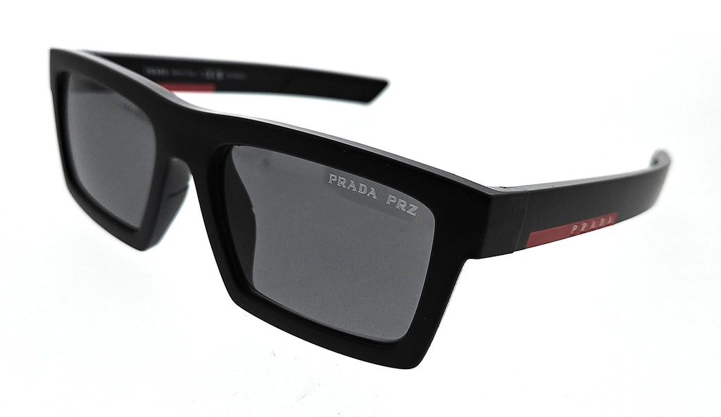 Prada Linea Rossa  Matte black Rectangular Sunglasses