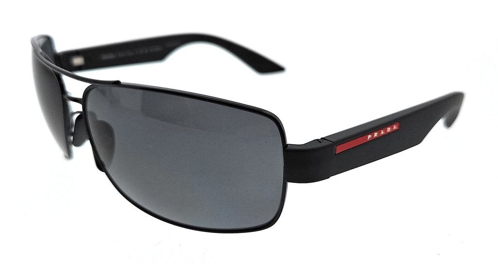 Prada Linea Rossa  Black Rectangular Sunglasses