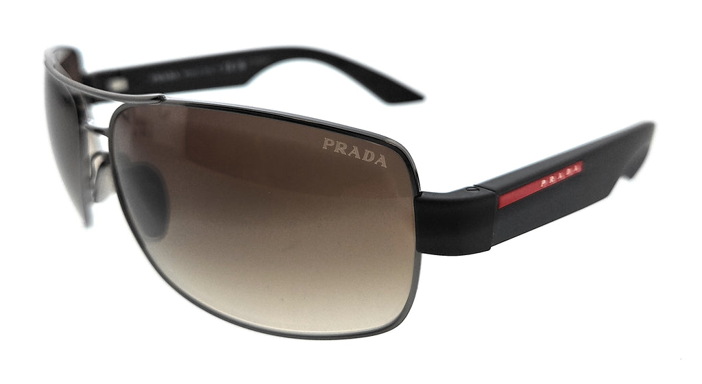 Prada Linea Rossa  Gunmetal Rectangular Sunglasses