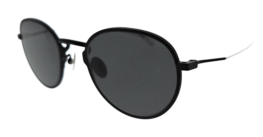 Prada  Matte black Round Sunglasses