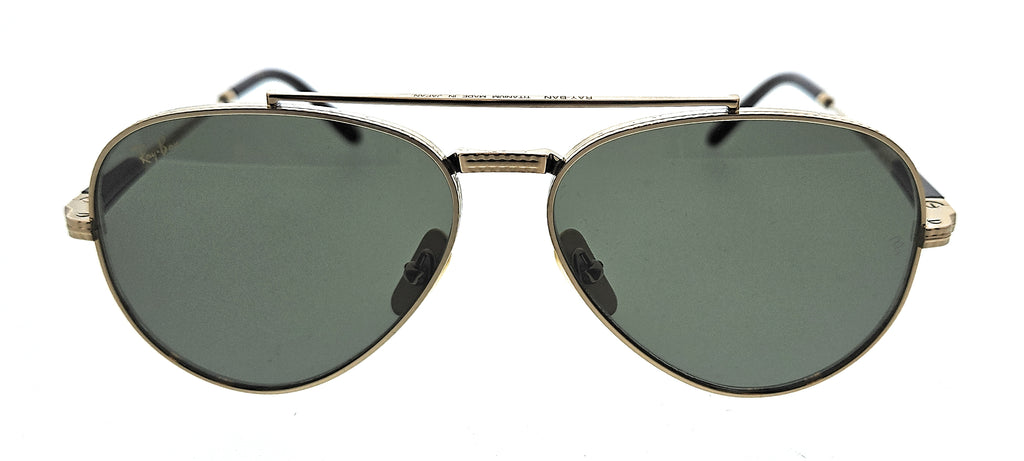 Ray-Ban 0RB8225 313852 Green Aviator Titanium Sunglasses