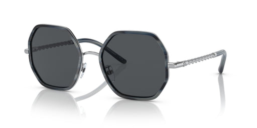 Tory Burch  0TY6092 333087 Full Rim Blue Horn Irregular Square Sunglasses