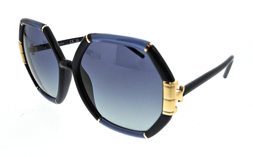 Tory Burch   Full Rim Transparent Navy/Navy  Oversized Sunglasses