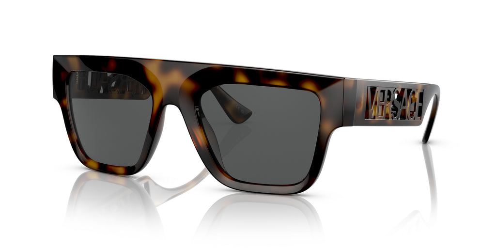 Versace  Full Rim Havana Rectangle Sunglasses